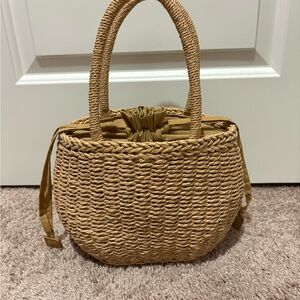 Stylish Tan Woven Handbag